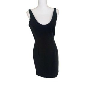 Milly Size 6 Black Lined Dress Plunge Back